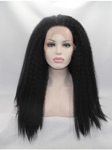 Long Wigs Synthetic Kinky Long 17 Inches Discount Best Natural Lace Front Wigs For Sale