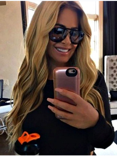 Long Wavy Wigs Lace Front Wavy Synthetic Affordable Kim Zolciak Wigs For White Women