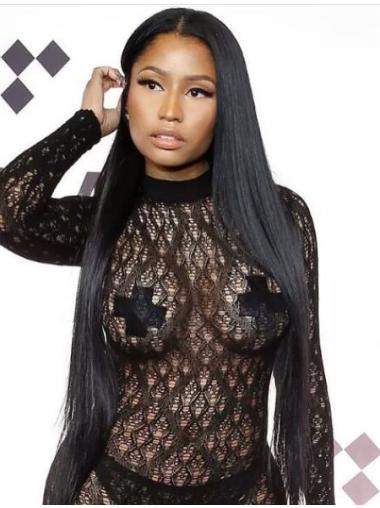 Long Yaki Synthetic Wigs Black Without Bangs No-Fuss Nicki Minaj Wig Long