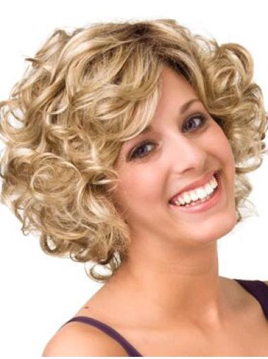 Human Hair Curly Wigs Blonde Curly Chin Length New Best Wigs Real Hair