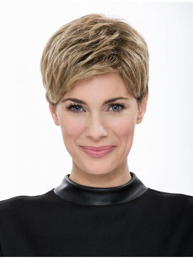 Short Curly Wigs Human Hair Boycuts Cropped 7" Fashion Blonde Remy Wigs