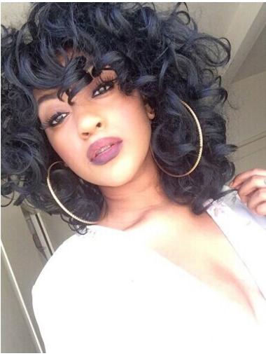 Curly Synthetic Wig Style Shoulder Length Custom Wigs For Black Women