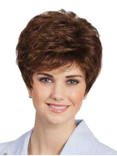 Wet And Wavy Wigs Short Short Wavy Brown Ideal Classic Beautiful Synthetic Wigs