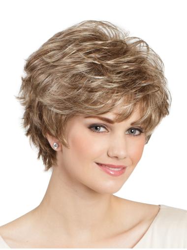 Short Wavy Wig Wavy Blonde Good Classic Short Synthetic Wigs For Sale