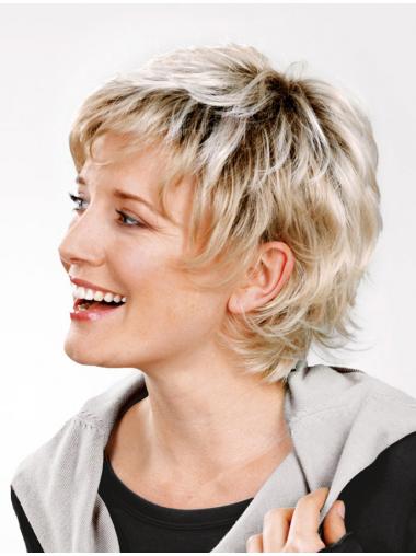 Short Wavy Boycuts Wigs Ideal Synthetic 8 Inches Short Wigd Women Over 60
