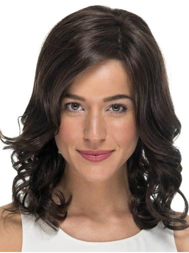 Curly Wigs Shoulder Length Monofilament Black Affordable Wigs For Cancer