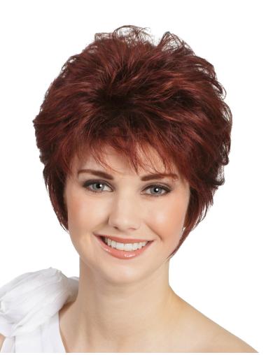 Short Wavy Wigs Style Monofilament Red Short Classic Synthetic Wigs Online