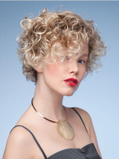 Short Curly Wigs Perfect Cropped 10" Curly Monofilament Synthetic Brown Classic Wigs