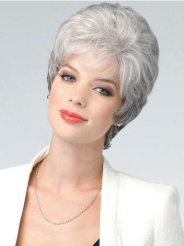 Short Wavy Wigs Wavy Capless 6" Short Ombre/2 Tone With Bangs Synthetic Wigs