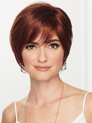 Synthetic Wigs That Look Real Straight Capless 8" Cropped Hairstyles Auburn Boycuts Synthetic Wigs