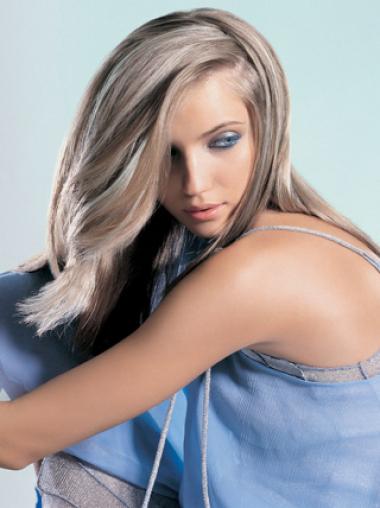 Human Hair Wigs Medium Length Straight Shoulder Length Grey Young Fashion Source Wigs