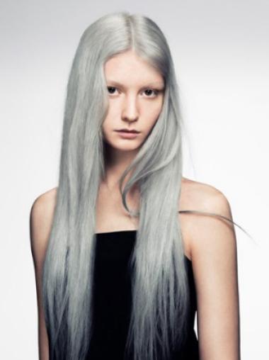 Long Human Hair Wigs 24 Inches Long Without Bangs Human Hair Fashion Wigs