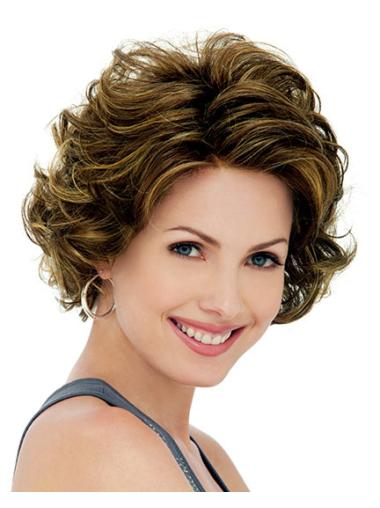 Short Curly Synthetic Wigs 10 Inches Lace Front Chin Length Loose Curl Synthetic Wig