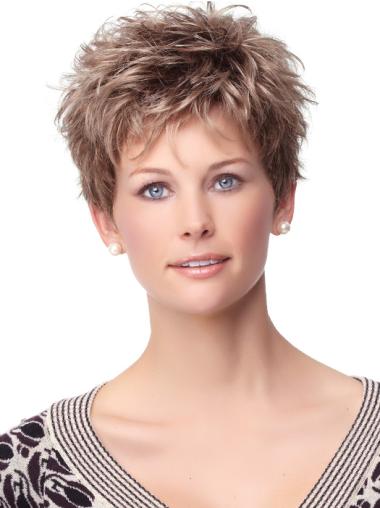 Cropped Wigs Synthetic Stylish Capless Boycuts Curly Synthetic Wigs Short Hair