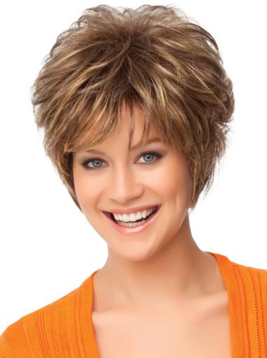Synthetic Short Curly Wigs New 8 Inches Short Capless Layered Real Looking Synthetic Wig