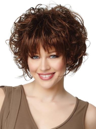 Curly Bob Wigs Soft 10 Inches Chin Length Capless Bob Curly Synthetic Wig