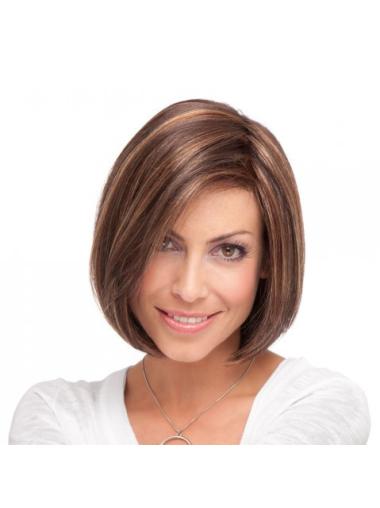 Short Bob Wigs Synthetic Sassy Bobs Brown Straight Chin Length Natural Synthetic Lace Front Wigs