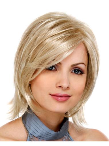 Straight Bob Wig 11 Inches Designed Blonde Straight Bob High Quality Synthetic Lace Front Wigs