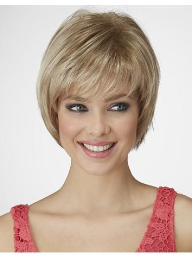 Synthetic Bob Wigs 9 Inches Capless Blonde Chin Length Synthetic Hair Bob Wigs