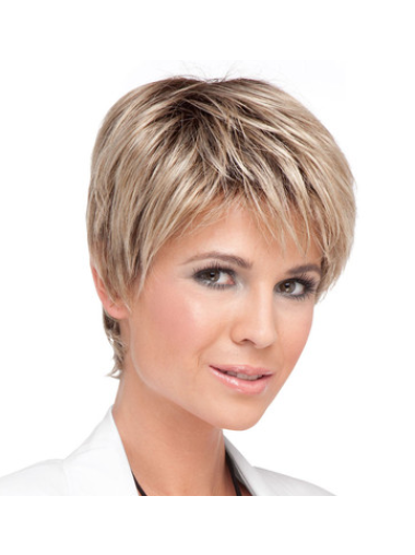 Cropped Synthetic Wigs Sassy Capless Blonde Short Wig Cap Styles