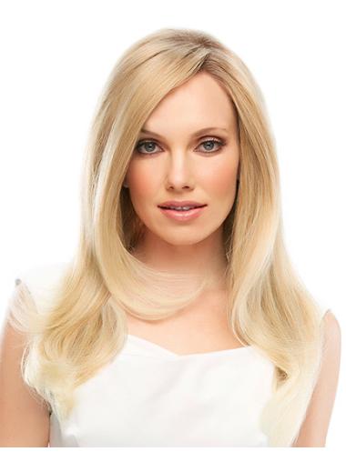 Long Gray Human Hair Wigs Blonde Layered Best Straight Human Hair Front Lace Wigs