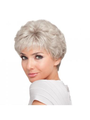 Grey Curly Wig Style Short Capless Synthetic Grey Wigs For Curly Hair