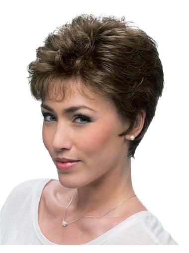 Synthetic Curly Wig 4 Inches Cropped Layered Good Curly Synthetic Lace Front Wig