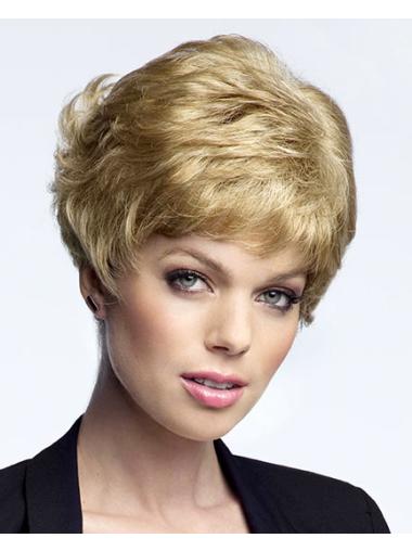 Cropped Wigs Synthetic Blonde Curly Cropped Hair For Older Women Wigs