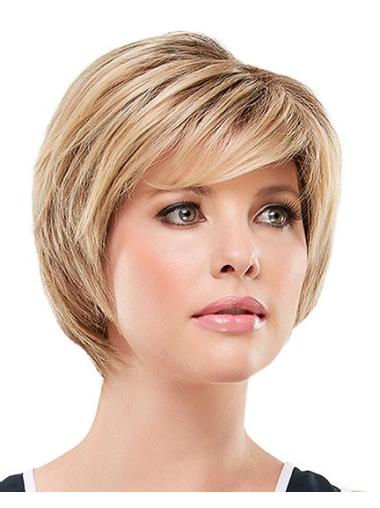 Straight Shor Hair Wigs 7.25 Inches Synthetic Layered Women Petite Short Wigs