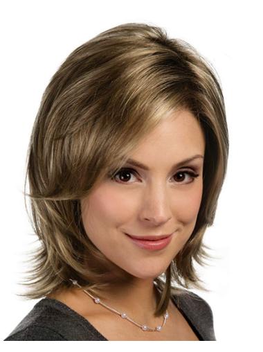 Medium Layered Wigs 12 Incheslayered Straight Inexpensive Synthetic Lace Front Wigs