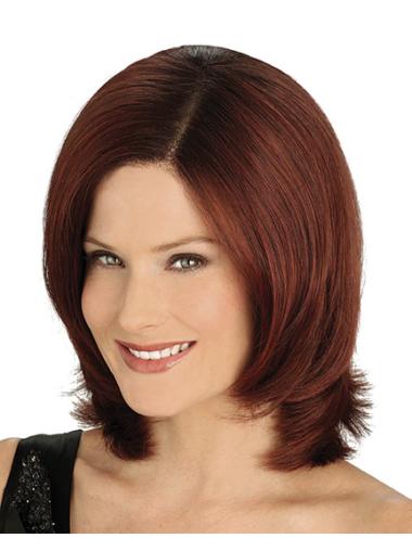 Synthetic Wigs Straight Sassy Auburn Straight Chin Length Best Wigs For Older Women