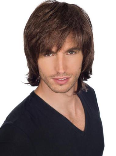 Human Hair Short Wig 8 Inches Full Lace Straight Incredible Quality Mens Wig