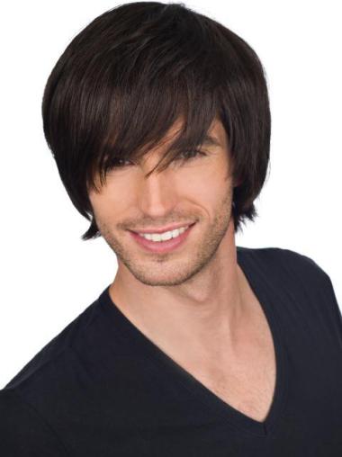 Luvme Human Hair Short Wigs 8 Inches Straight Popular Full Lace Wigs For Men Short Hair