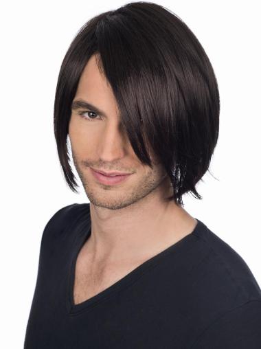 Luvme Human Hair Short Wigs 8 Inches Black Full Lace Short Wig For Men Real Hair