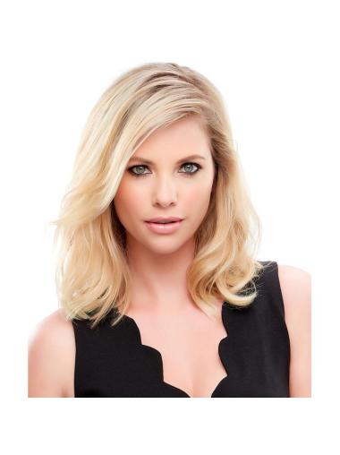 Straight Remy Human Hair 12"(As Picture) Blonde Crown Topper From