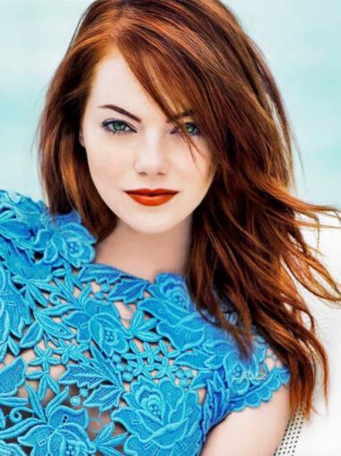 Long Synthetic Wigs With Bangs Wigs Long Straight 18 Inches Convenient Emma Stone