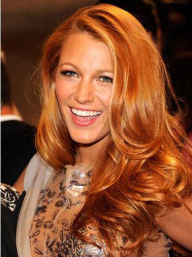 Long Brown Human Hair Wigs Custom Full Lace Human Hair Without Bangs Wavy Top 16" Blake Lively Wigs