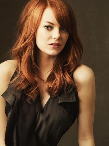 Long Wavy Wigs Without Bangs Without Bangs Lace Front Wigs Long Wavy 18 Inches Gorgeous Emma Stone