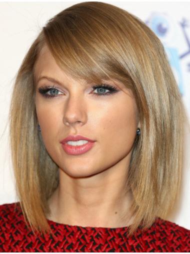 Light Straight Wig With Bangs Blonde Straight 12 Inches Amazing Taylor Swift Celebrity Hair Wigs