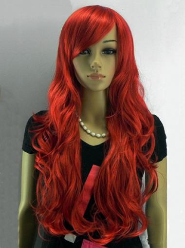 Long Wavy Wigs Wavy Synthetic Stylish Long Red Wig