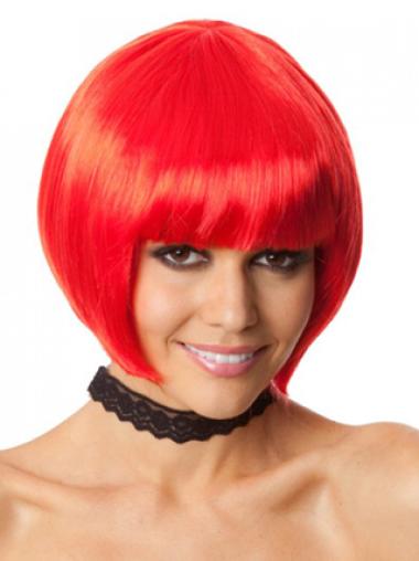 Short Bob Wigs Synthetic 10 Inches Chin Length Straight Medium Length Synthetic Wig