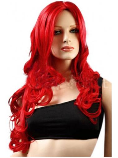 Long Hair Wavy Wigs Red Long 22 Inches Perfect Good Lace Wigs