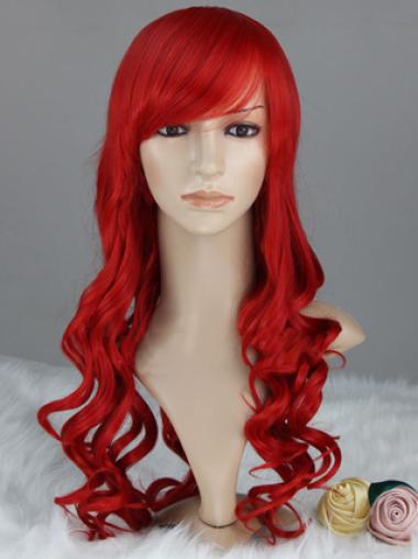 Long White Human Hair Wig Long Sleek Natural Red Wig