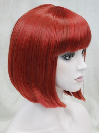 Straight Human Hair Wigs Chin Length Modern Natural Looking Red Hair Wigs