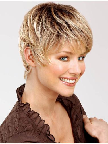Human Hair Gray Short Wigs 100% Hand-Tied Blonde Straight Best Real Wigs