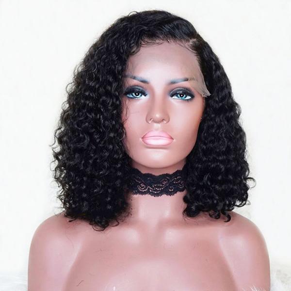 Human Hair Wigs Pre Plucked With Baby Hair Brazilian Remy Curly Short Human Hair Bob Wigs