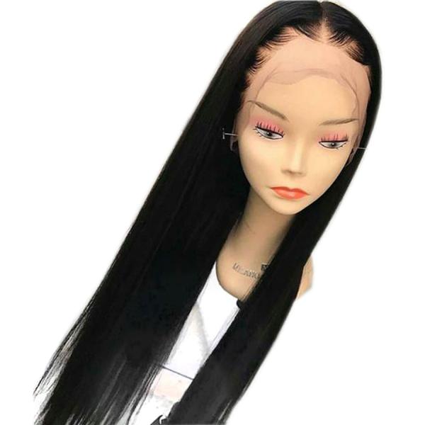 Brazilian Remy Hair Straight Wigs Pre Plucked With Baby Hair Natural Color