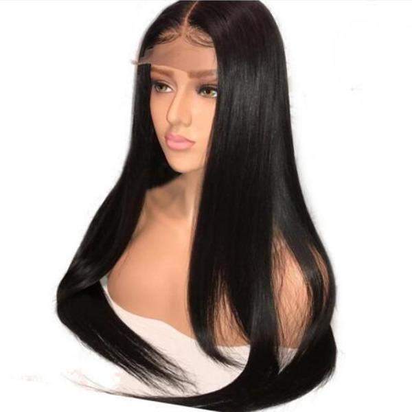 Human Hair Wigs Pre Plucked With Baby Hair Straight Brazilian Lace Front