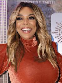 Human Hair Wigs Wet And Wavy Wigs Soft Shoulder Length Wavy Without Bangs Blonde Wendy Williams Wigs