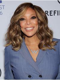 Synthetic Wavy Wig Durable Without Bangs Wavy Brown Shoulder Length Wendy Williams Wigs
